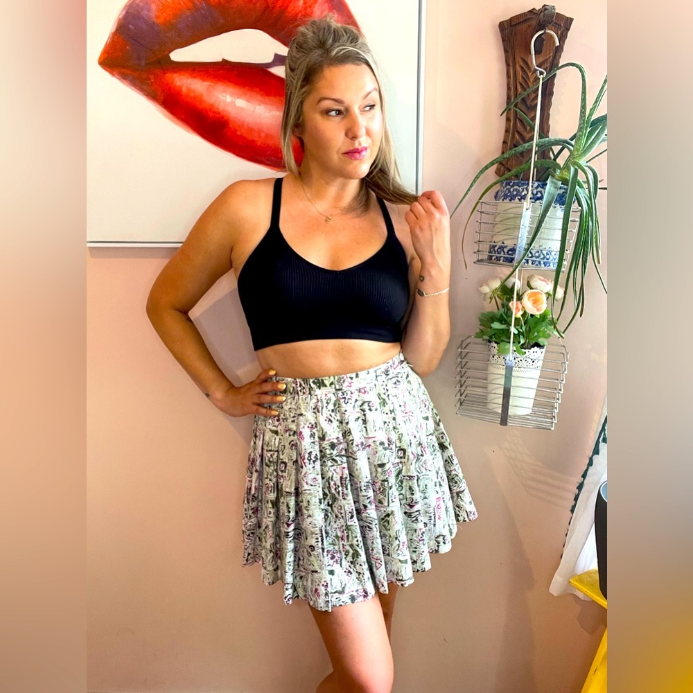 Prince Sportswear Multicolor Abstract pleated tennis mini Skirt